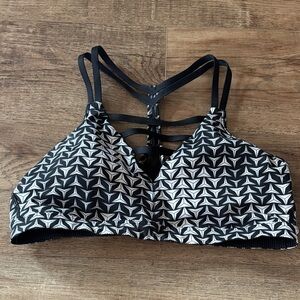 Black & White Strappy Patterned Bralette - Women Intimates